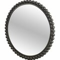 Homeroots 43 in. Round Black Metal Ball Frame Wall Mirror 376380
